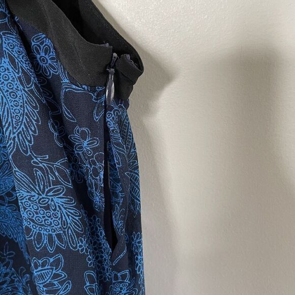 DEREK LAM 10 Crosby Dress Womens 6 Two Tier Cami Midi Silk Blue Midnight - Picture 5 of 14